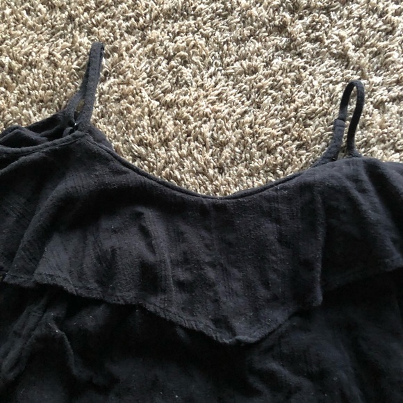 Spaghetti strap/ off the shoulder black blouse - Picture 2 of 3